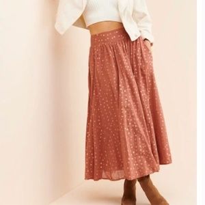 NWT Anthropologie Kaley Shimmer maxi skirt. Size xs